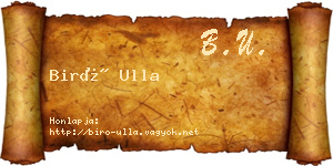 Biró Ulla névjegykártya